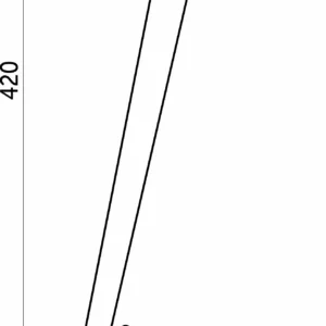 Опора меб. конусная h420 наклонная, черный AKS