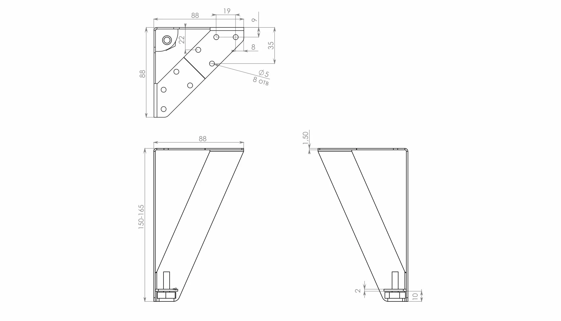 Мебельная опора VIVA N333BL.2/150