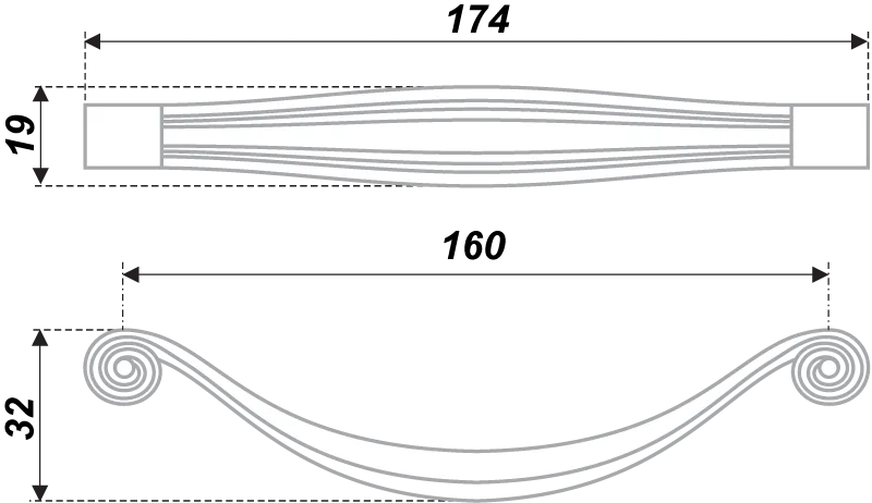 Мебельная ручка VICTORIA RS427BAC.4/160