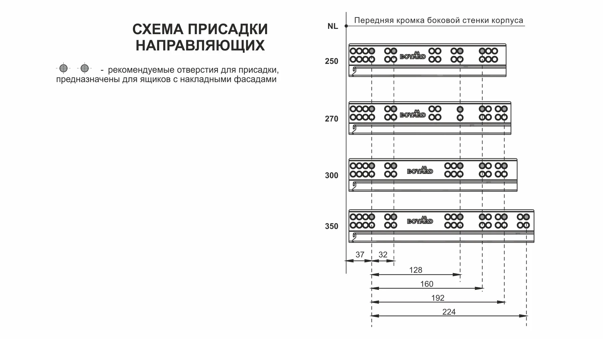Направляющие скрытого монтажа В-Slide DB8885Zn/300