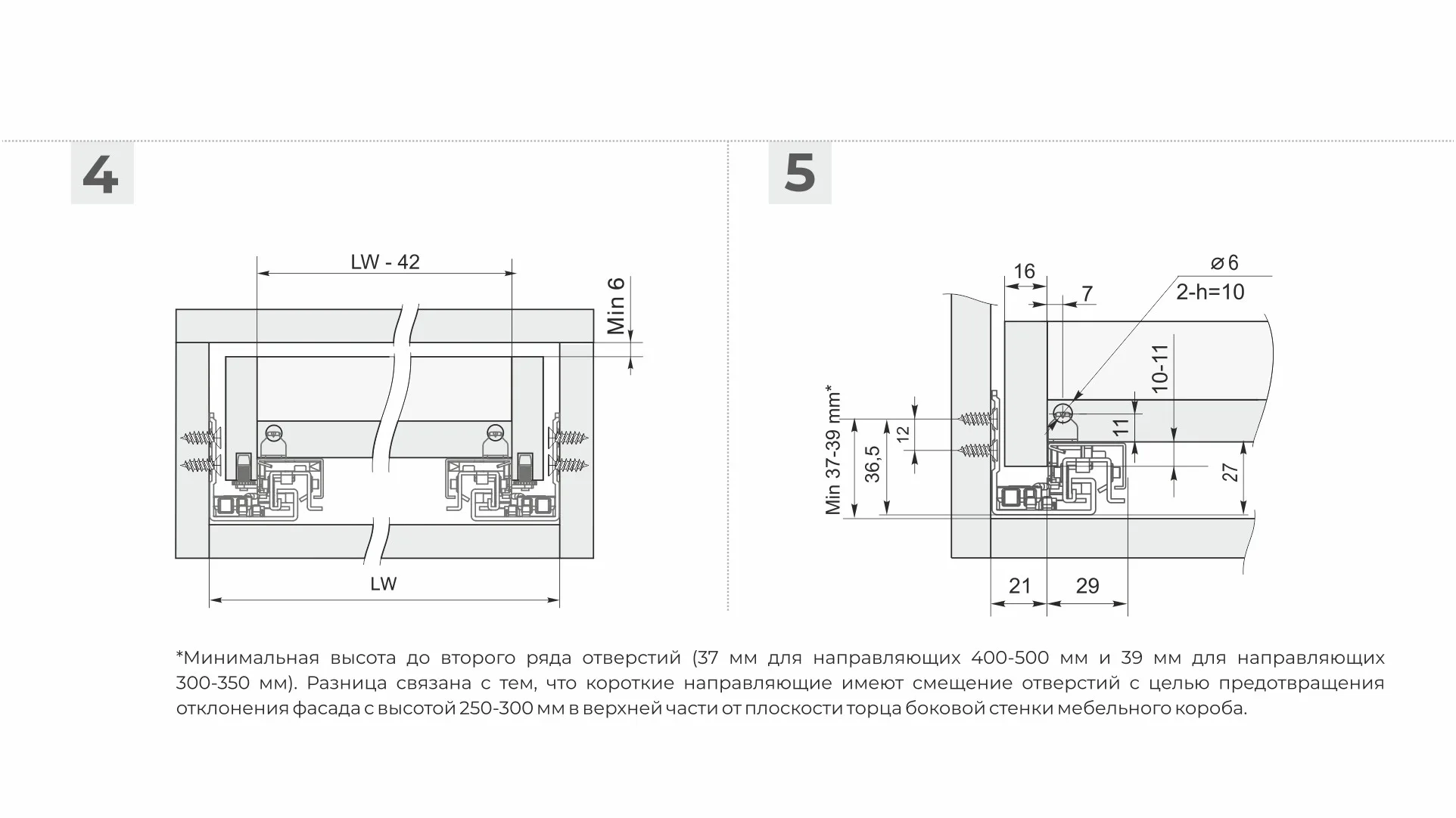 Направляющие скрытого монтажа B-Slide DB8785Zn/350