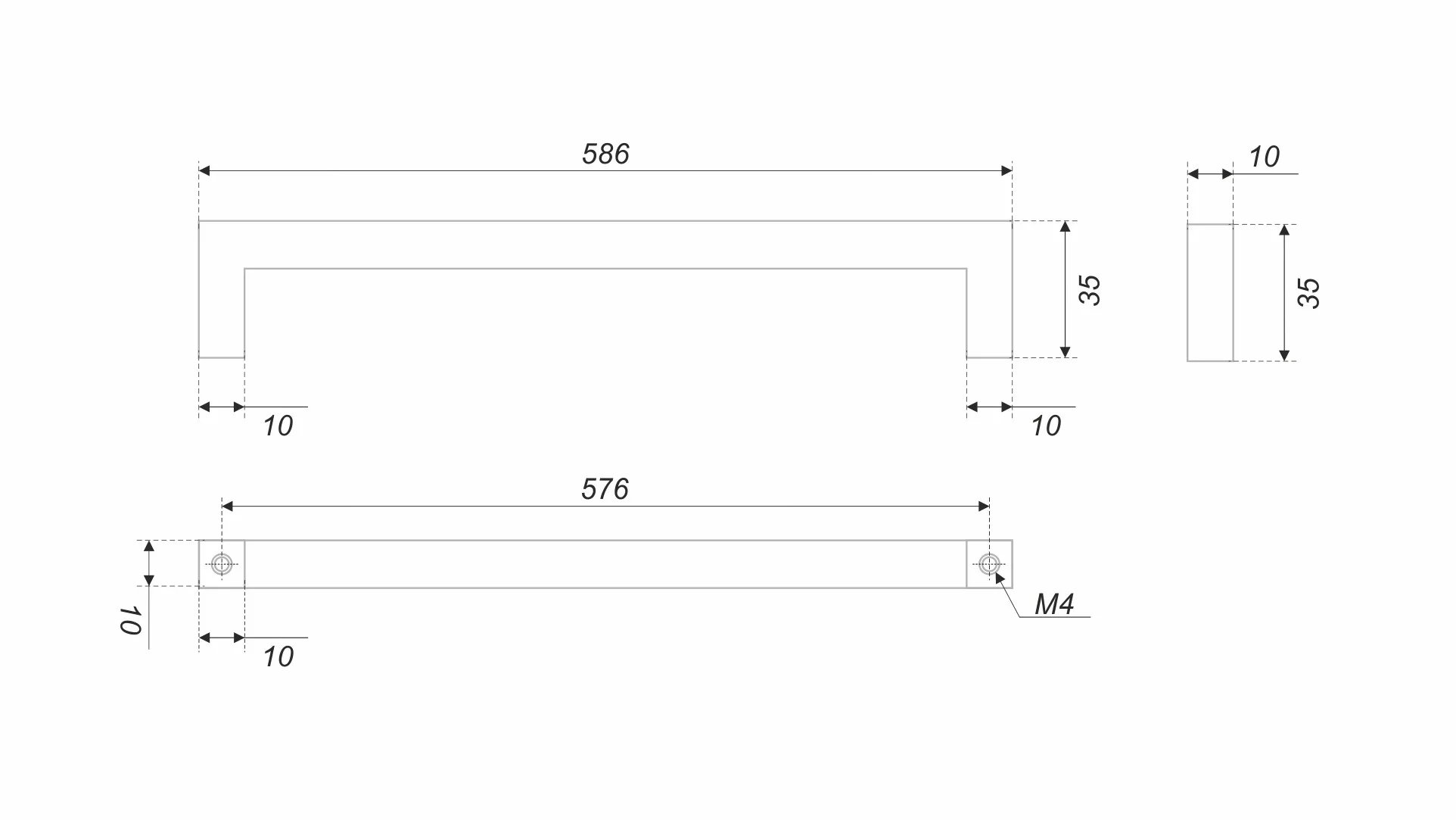 Мебельная ручка QUADRA UP RS143SST.5/576