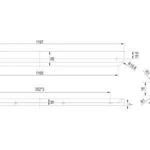 Мебельная ручка MONTE RT110BL.1/000/1200