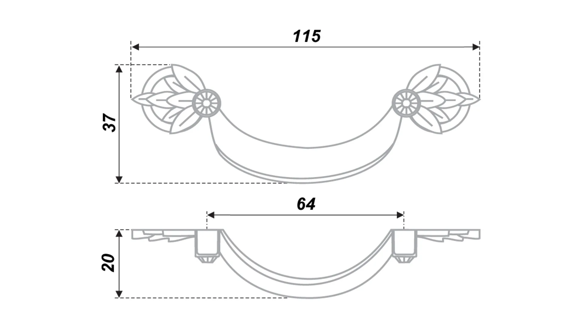Мебельная ручка RS417EAB.4/64