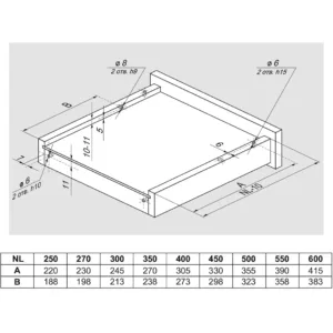 Направляющие скрытого монтажа B-Slide DB8884Zn/500