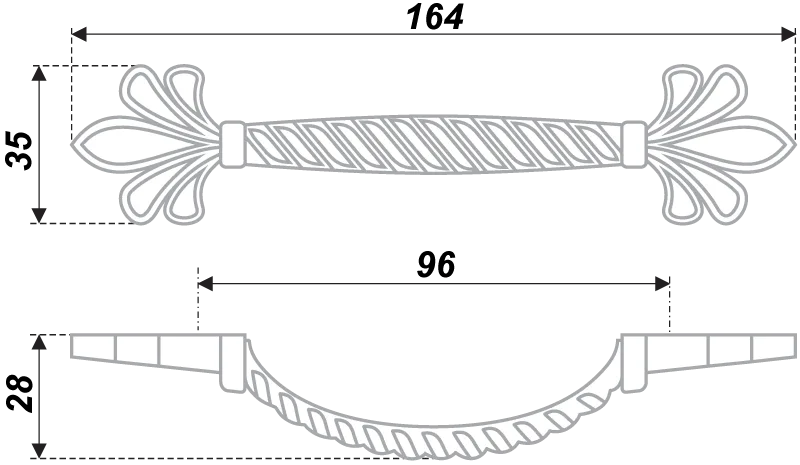 Мебельная ручка RS431CP.4/96