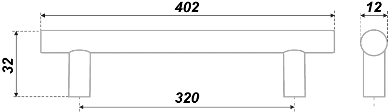 Мебельная ручка RR002BN.5/320