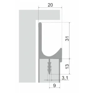 Мебельная ручка L-LINE RP003BL.1/000/3000