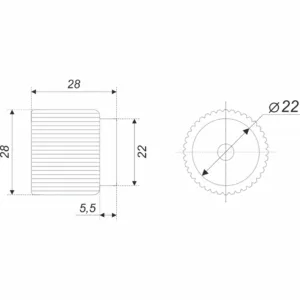 Мебельная ручка ROLL LINE RC283MBSG.4