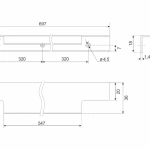 Мебельная ручка RAY RT109CP.1/000/700