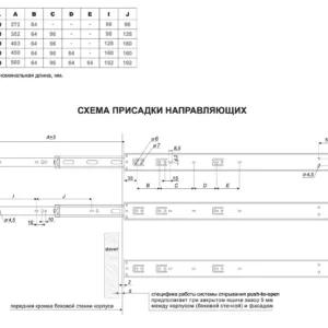 Шариковые направляющие PUSH DB4515Zn/450