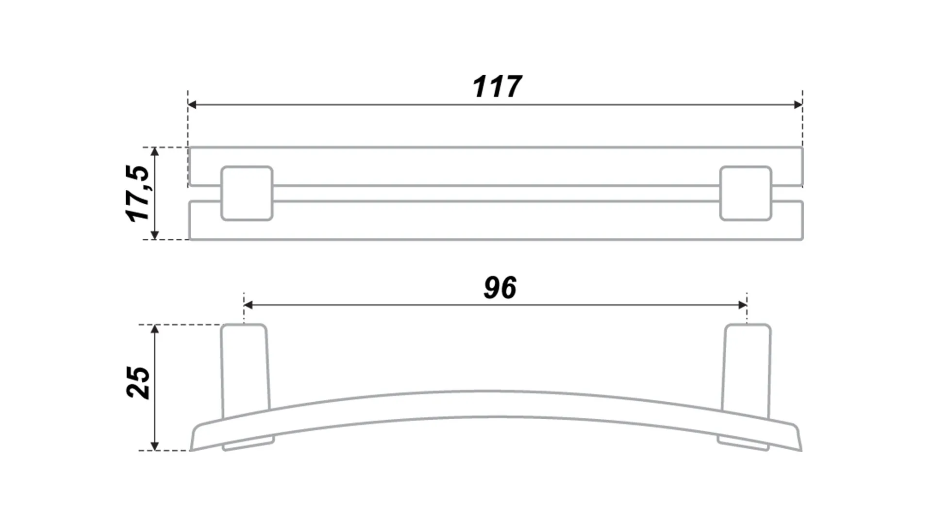 Мебельная ручка RS408BAZ.4/96