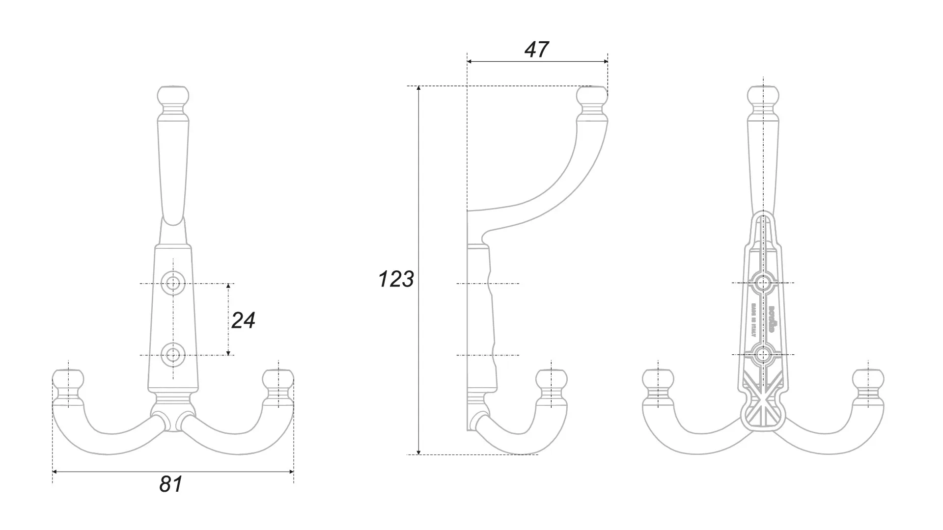 Мебельный крючок DOLCE K350AC.6
