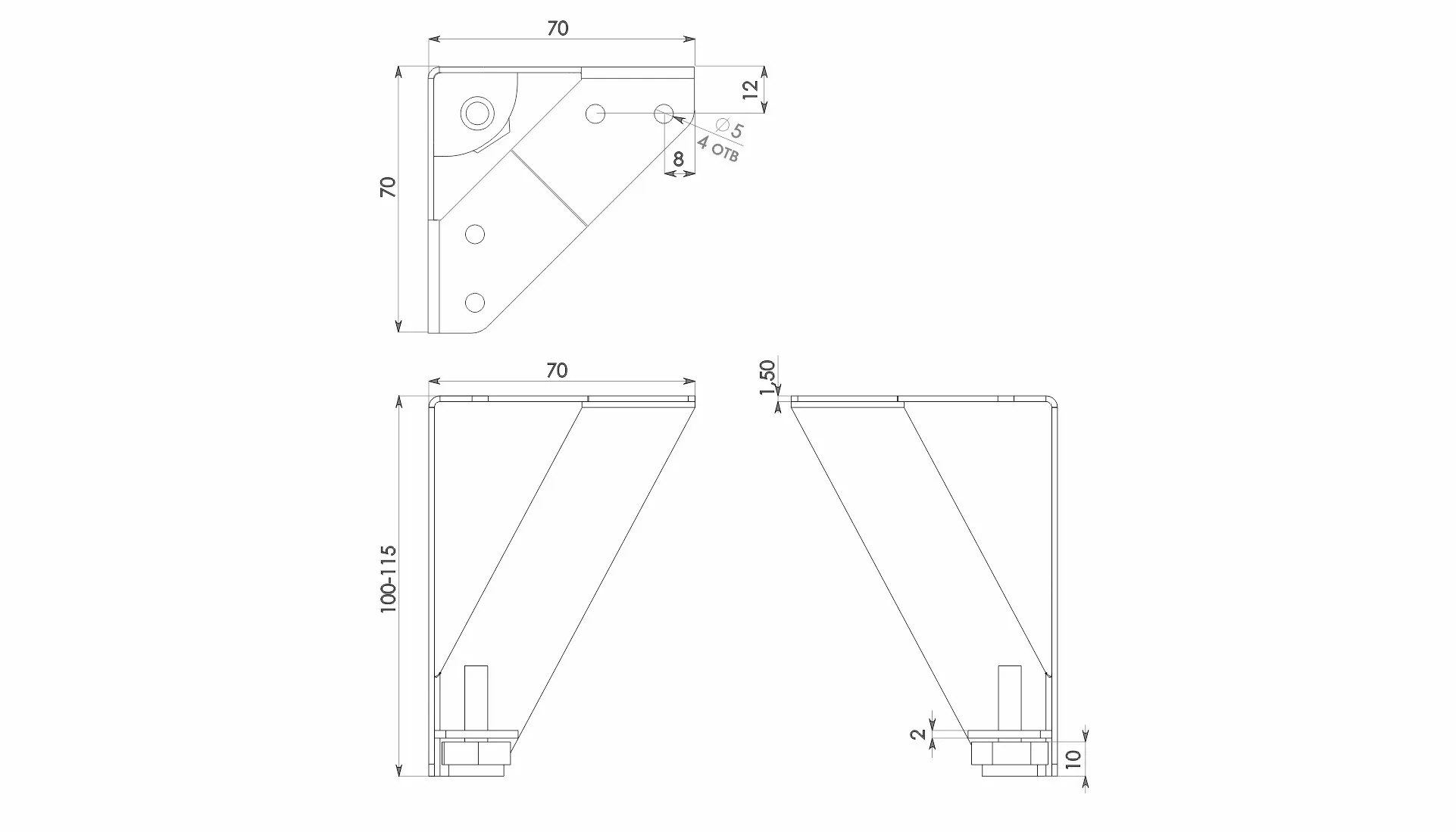 Мебельная опора VIVA N333W.2/100