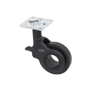 Колесо меб. GALAXY d60 h94 с площадкой с торм., черный AKS