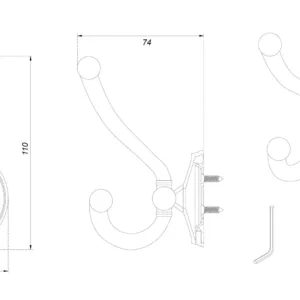 Мебельный крючок LAURA K218ABL.9