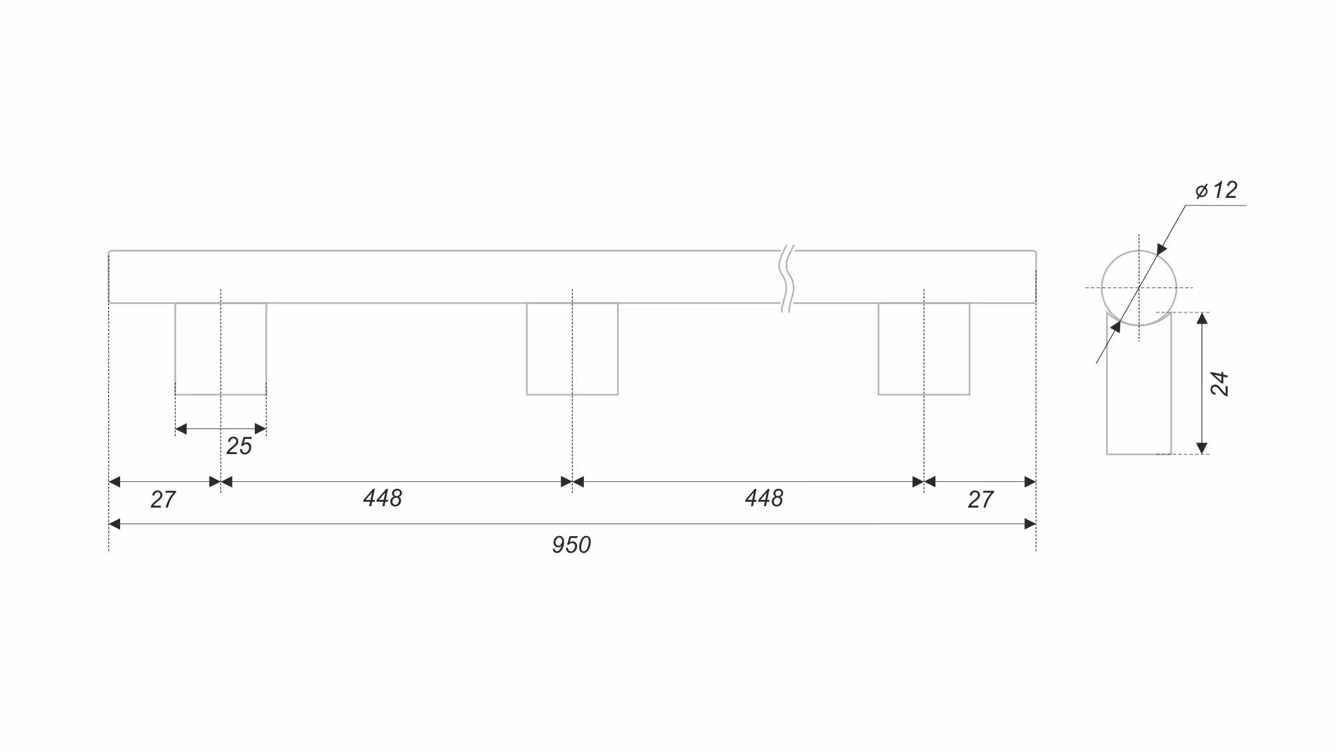 Мебельная ручка ROCK RS325BL.5/896