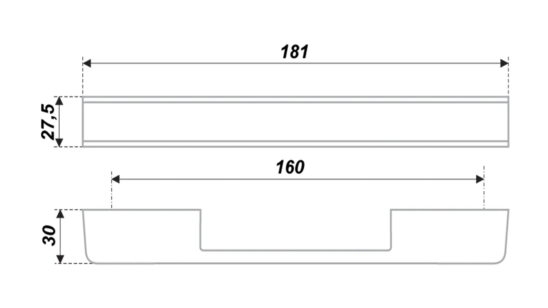 Мебельная ручка RS266CP/BL.4/160