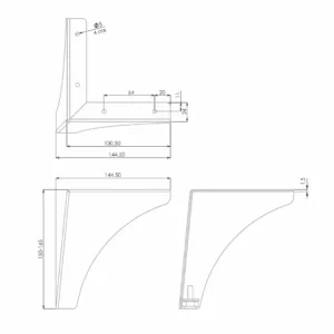 Мебельная опора GRAND N331BL.2/150
