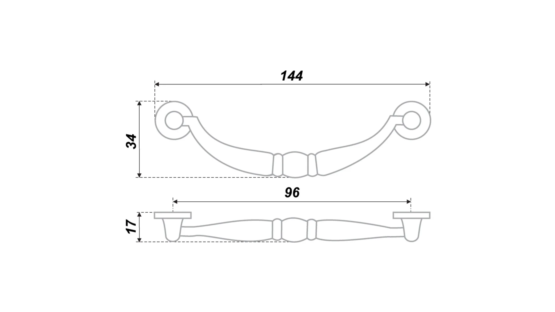 Мебельная ручка RS090AB.3/96