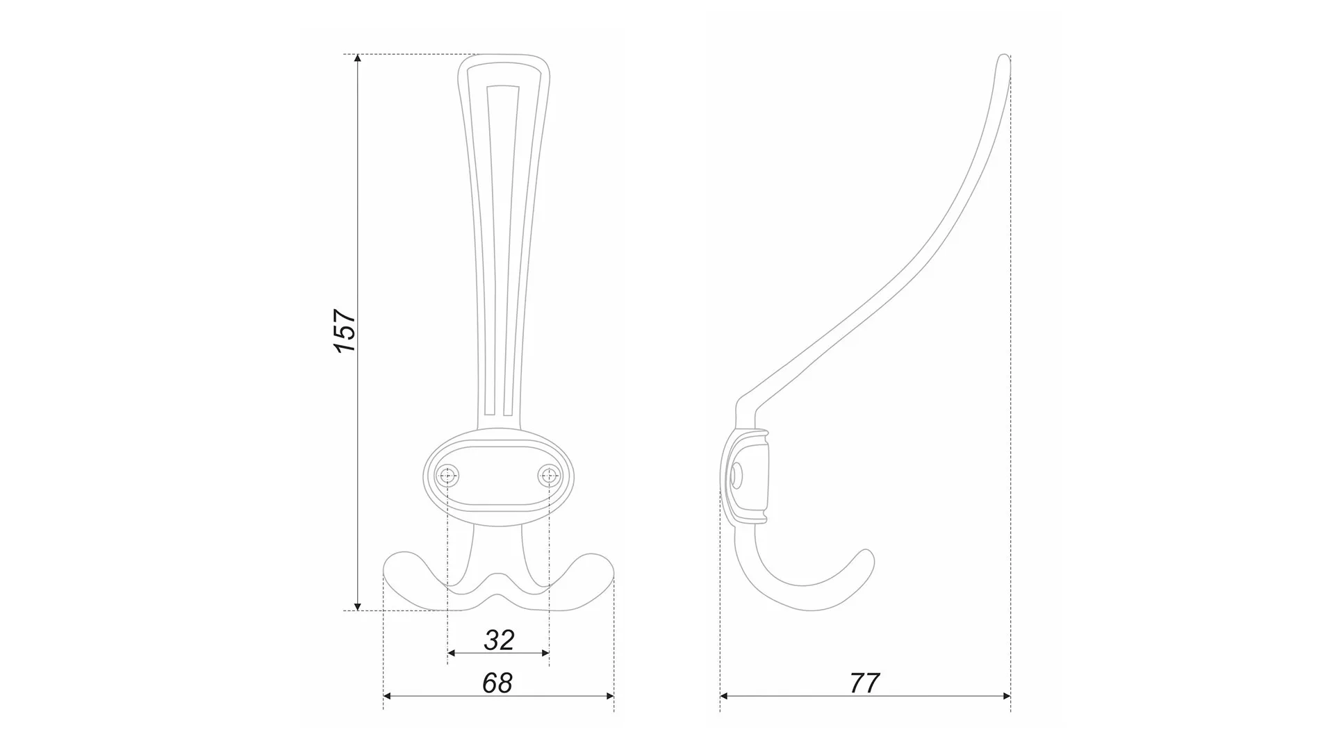 Мебельный крючок LORD K306ABL.2