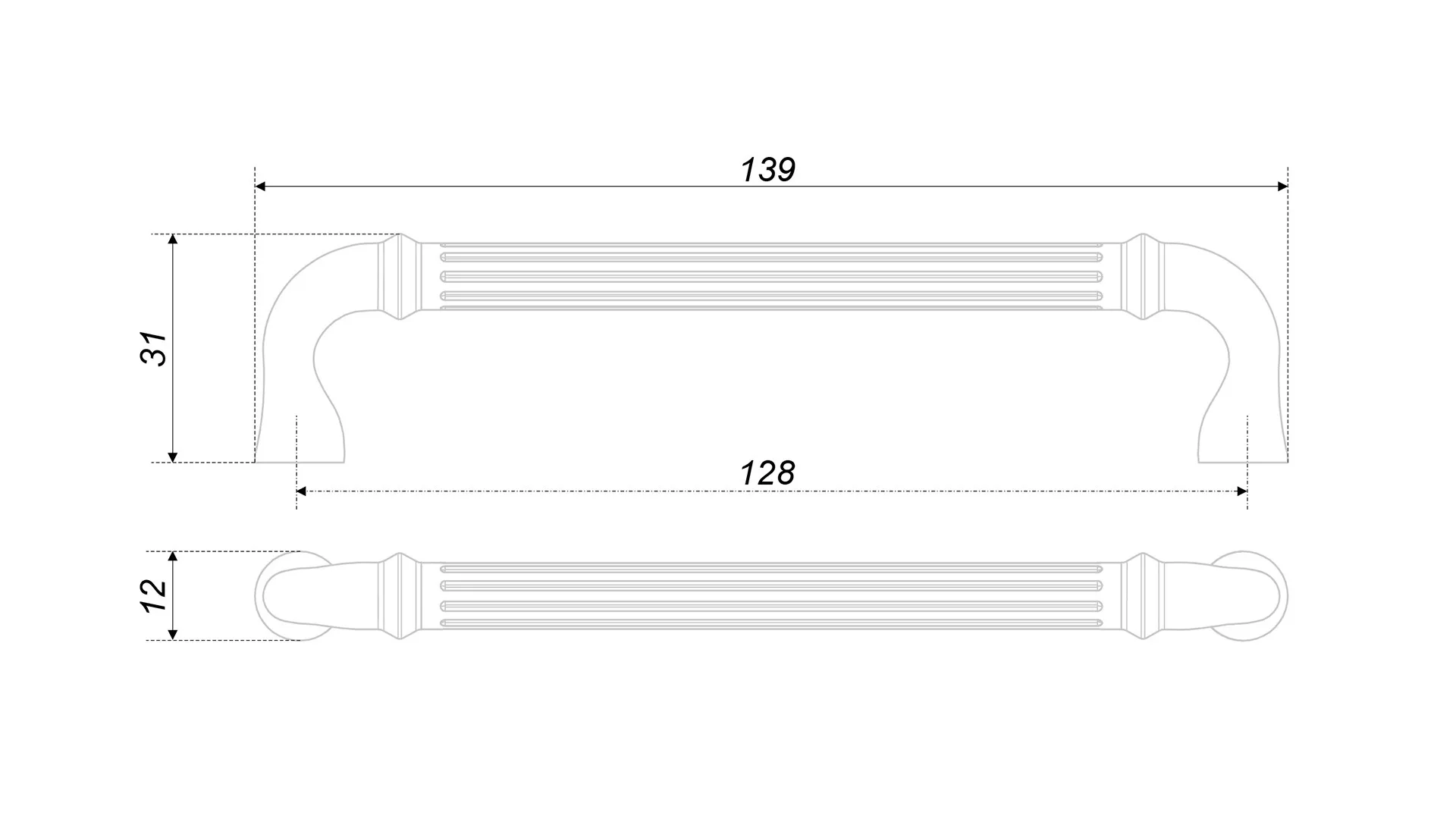 Мебельная ручка RIGATA RS531MAB.1/128