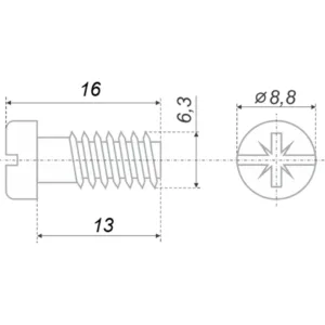 Евровинт MT03/08/6,3*13Cr/0