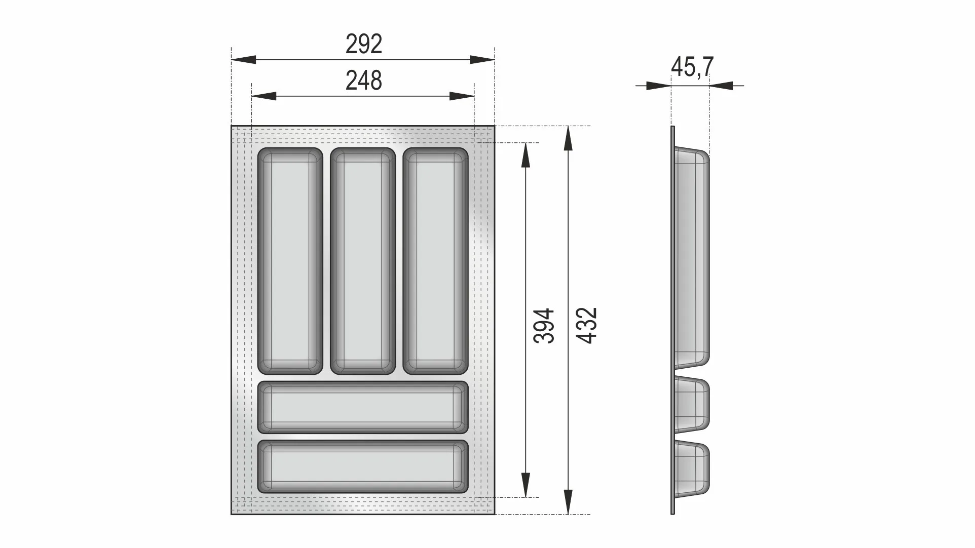 Блок-константа для столовых приборов BLӦKI PC14/GRPH/292x430
