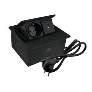 Удлинитель AQ PLUG-X H3 горизонтальный 1XSCHUKO, 1XUSB А, 1XUSB C, черный