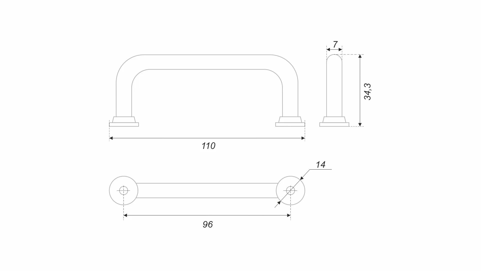 Мебельная ручка NORDIC RS140GR.5/96