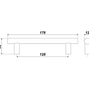 Мебельная ручка RR002BL.5/128