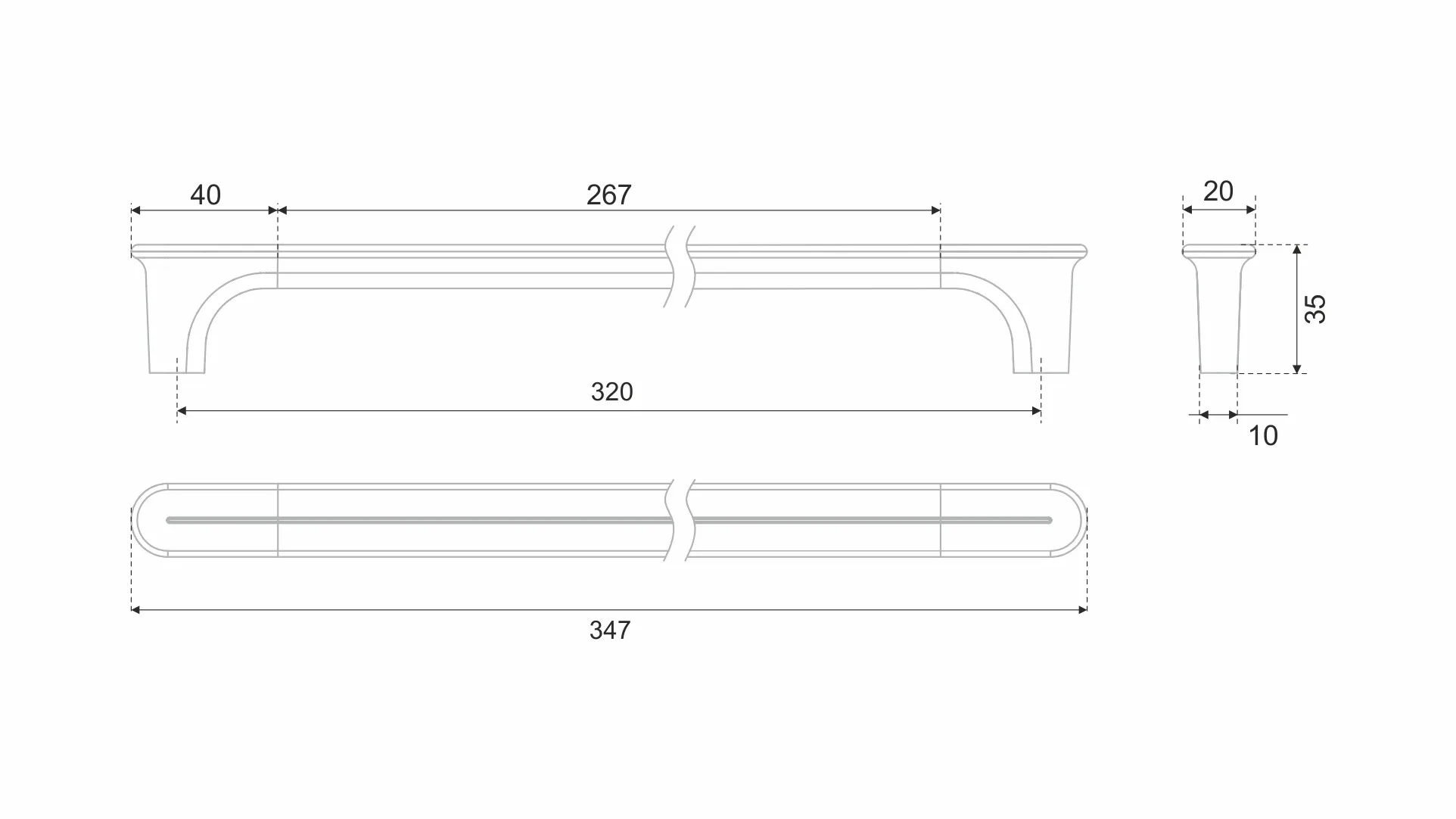 Мебельная ручка CREATICA RS552BL.1/320