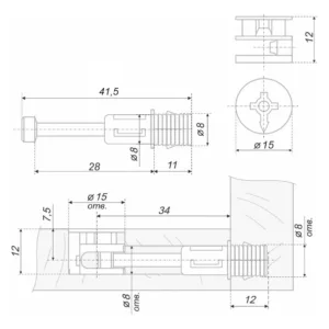 Стяжка B-fix быстрого монтажа ST01/52/6/RdZn/01