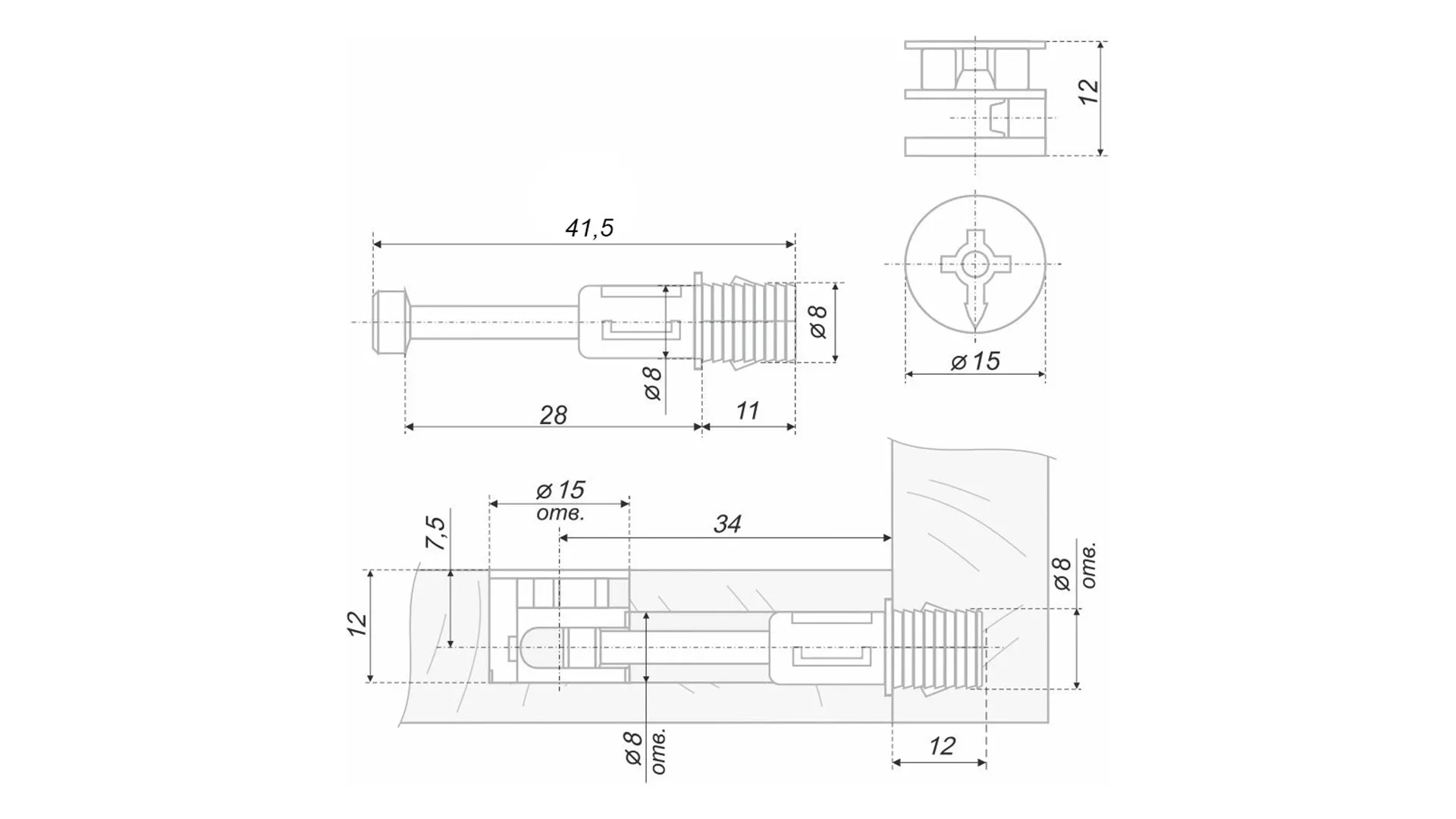 Стяжка B-fix быстрого монтажа ST01/52/6/RdZn/01
