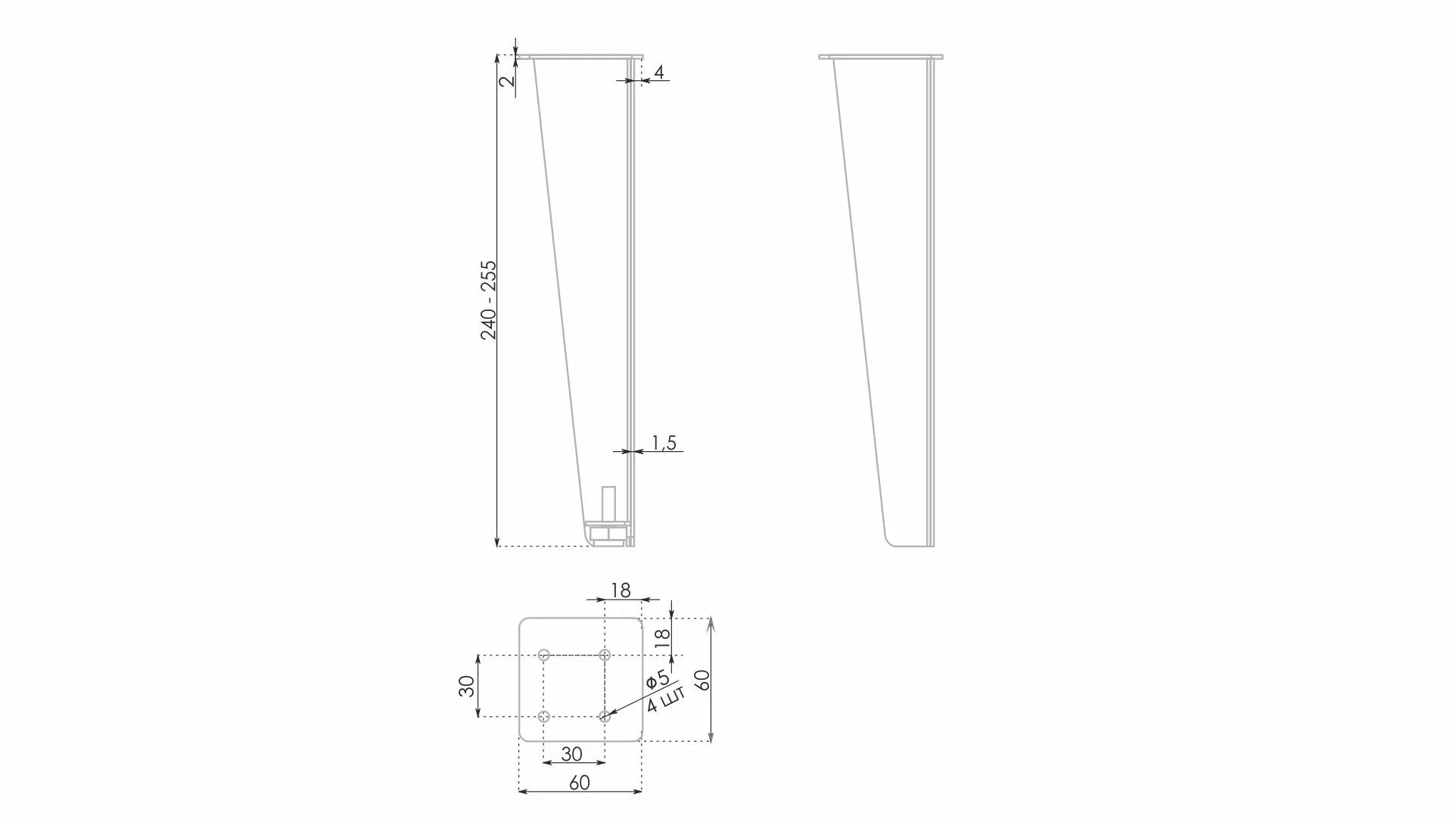 Мебельная опора PILO N335GR.2/240