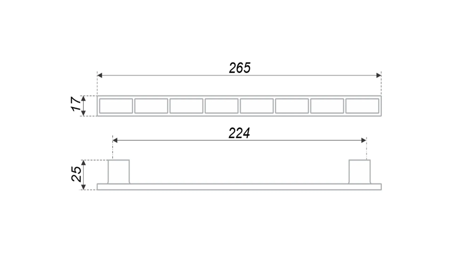 Мебельная ручка PALETTE RS282CP/MC8.4/224