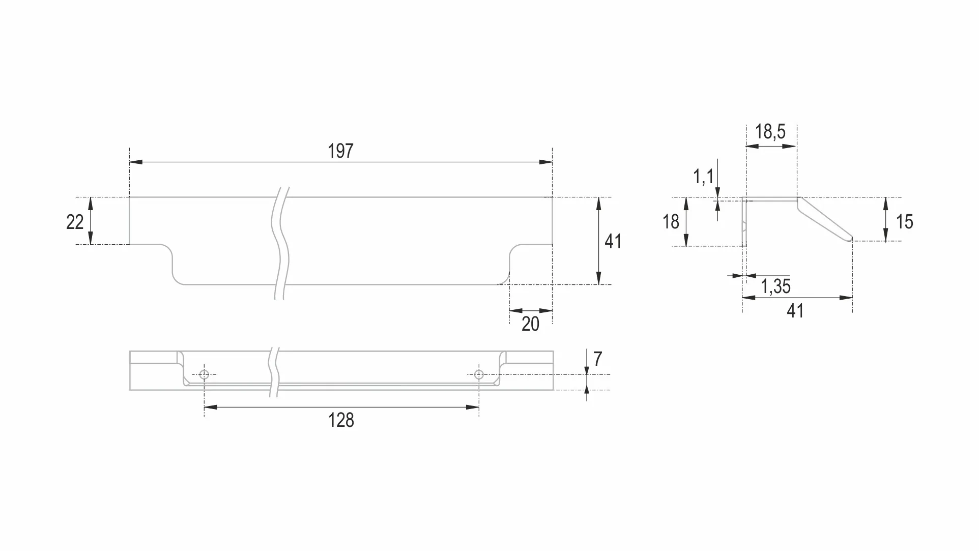 Мебельная ручка ARCA RT115W.1/128/200