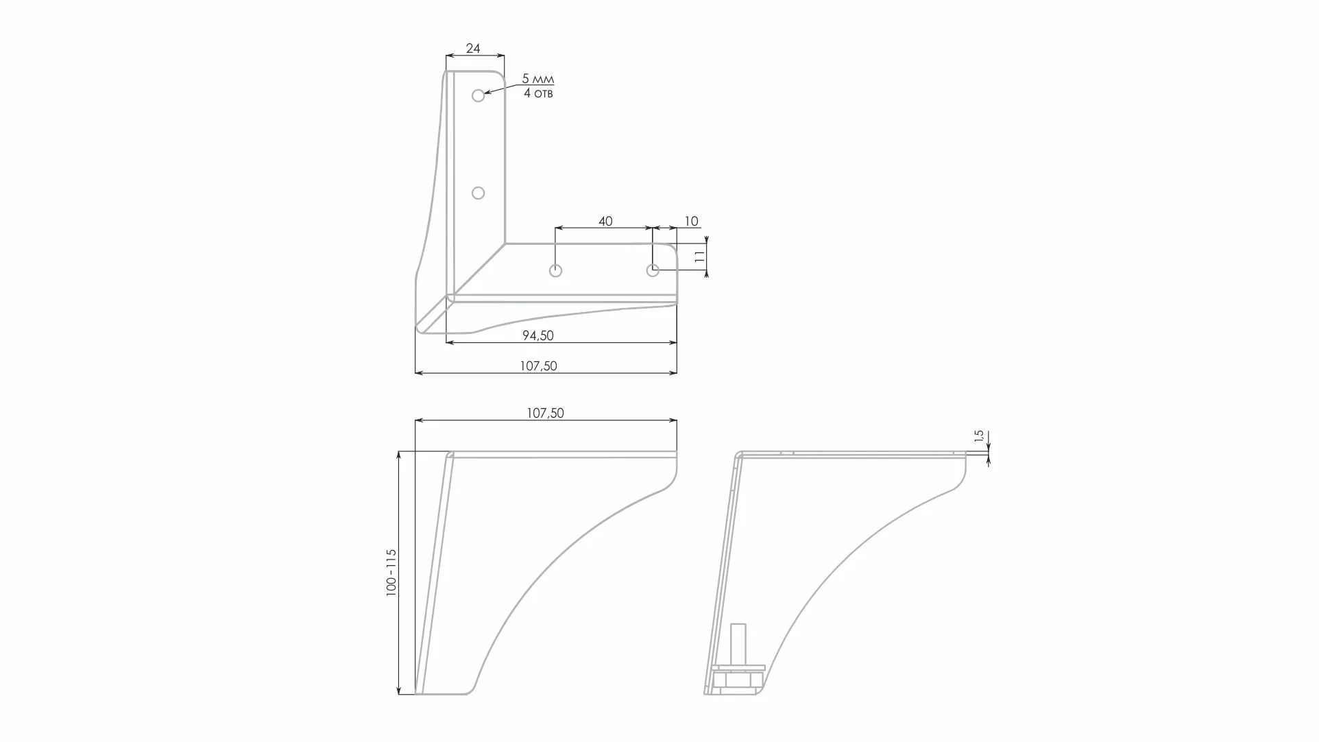 Мебельная опора GRAND N331BL.2/100