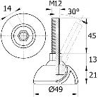 Опора М12*49 шарнирная