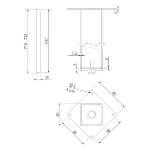 Мебельная опора BASIS N324W.1/720