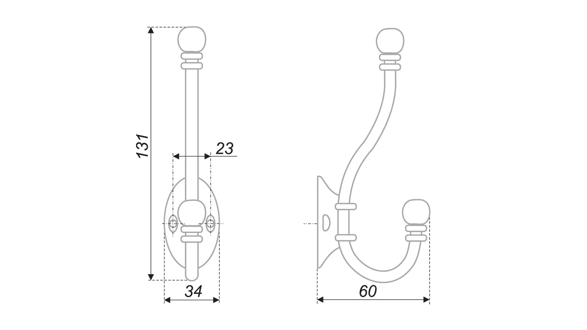 Мебельный крючок K209AB.6