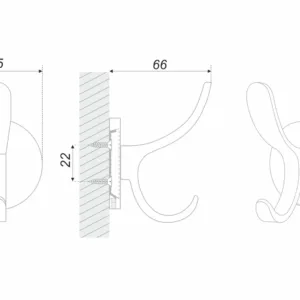 Мебельный крючок BRUNO K204.06CP.8