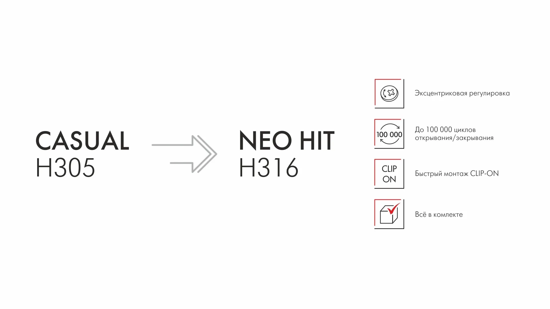 Мебельная петля CASUAL H305C02 без ответной планки