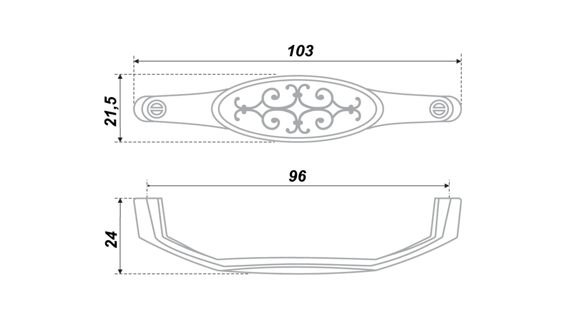 Мебельная ручка RS413BAZ.3/96