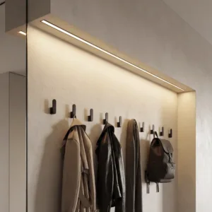 Светильник светодиодный, нарезной, 10*10мм, 8W/m, 12V, 3000K (теплый белый), 1.5м, алюминий, (в комплекте шнур, 2 заглушки, 2 держателя), AKS