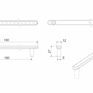Мебельная ручка VIA RS330BAP.4/160