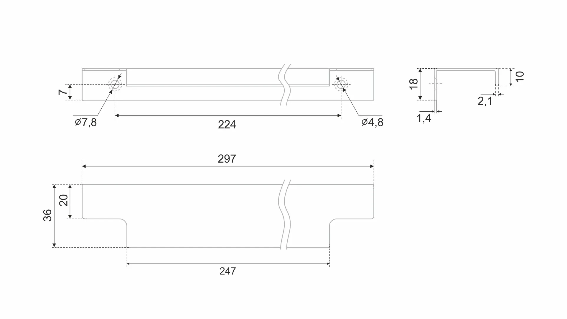Мебельная ручка RAY 2.0 RT809SC.1/224/300
