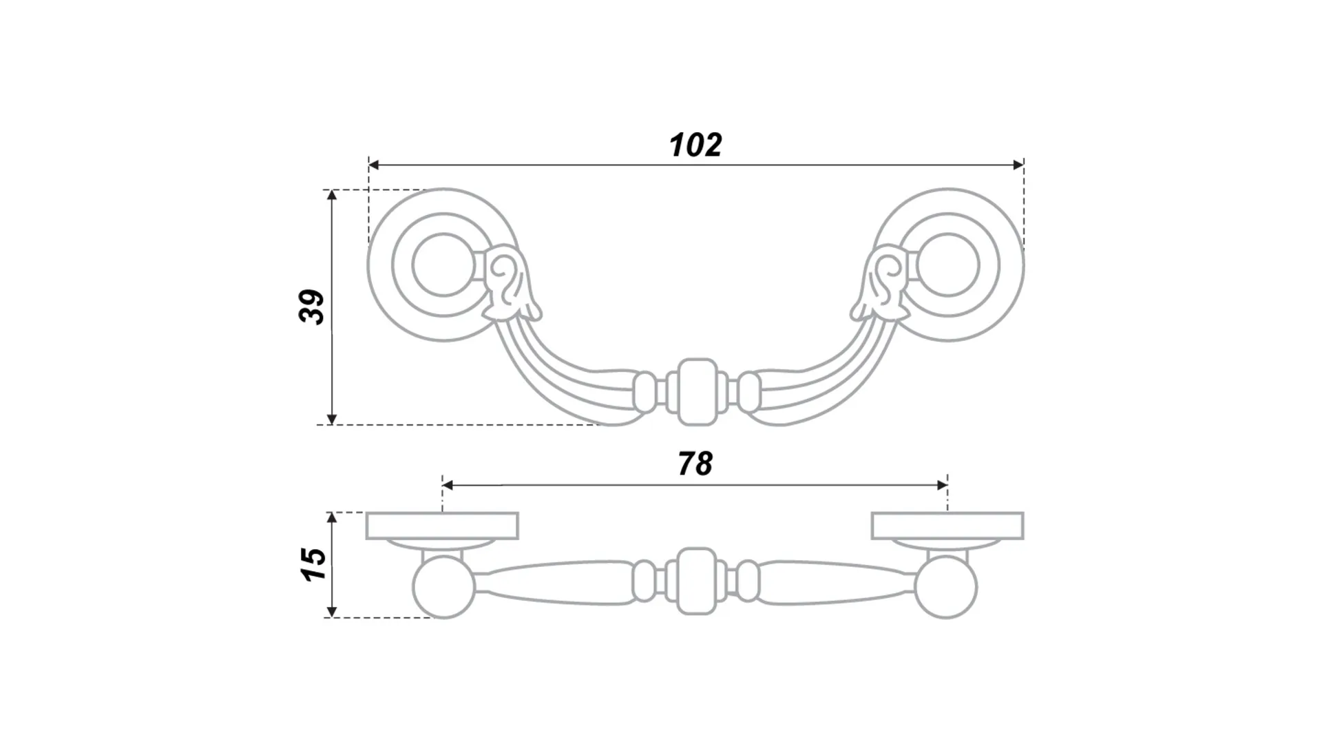 Мебельная ручка RS091AB.3/78