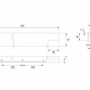 Мебельная ручка ARCA RT115GR.1/704/800