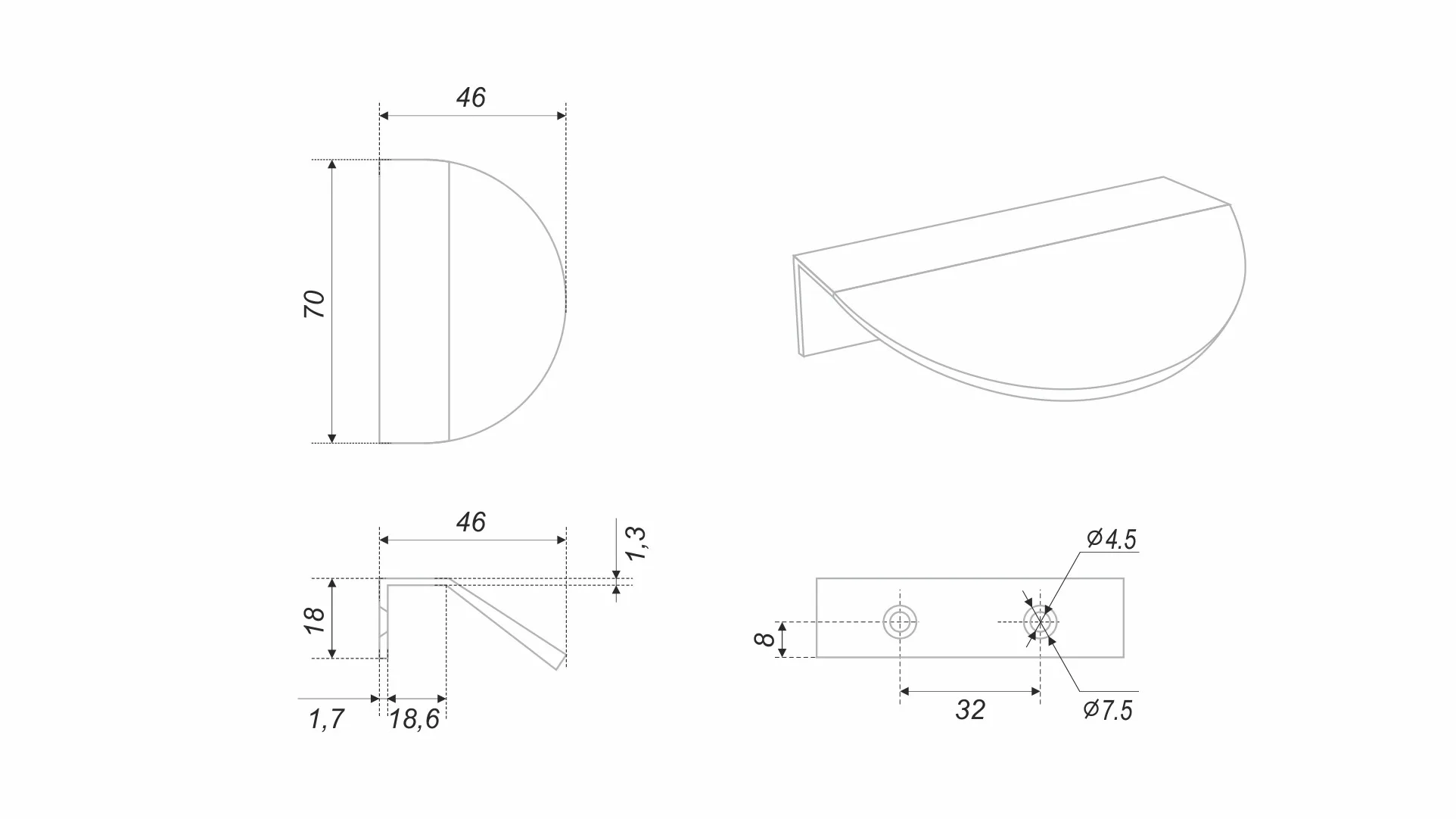 Мебельная ручка VIVA RT012BGR.1/32
